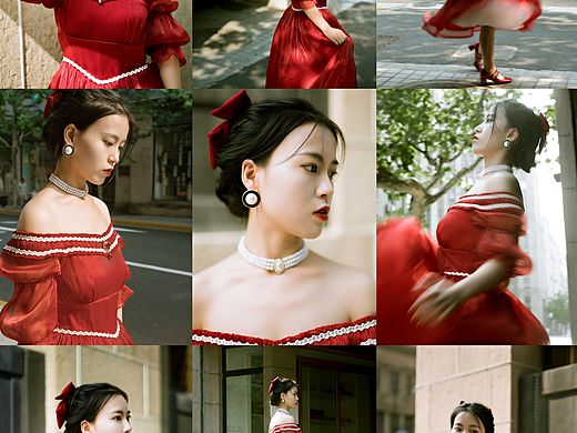 《红色的梦》轻洛丽塔上海外滩美女写真
