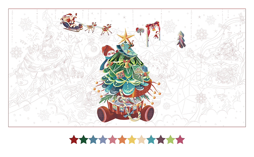 《圣诞夜Merry Christmas！🎁》原创插画（图ZMzI2MjMyNDA4） - 新锐潮流插画 - 站酷设计师小词仙原创素材 - 站酷ZCOOL