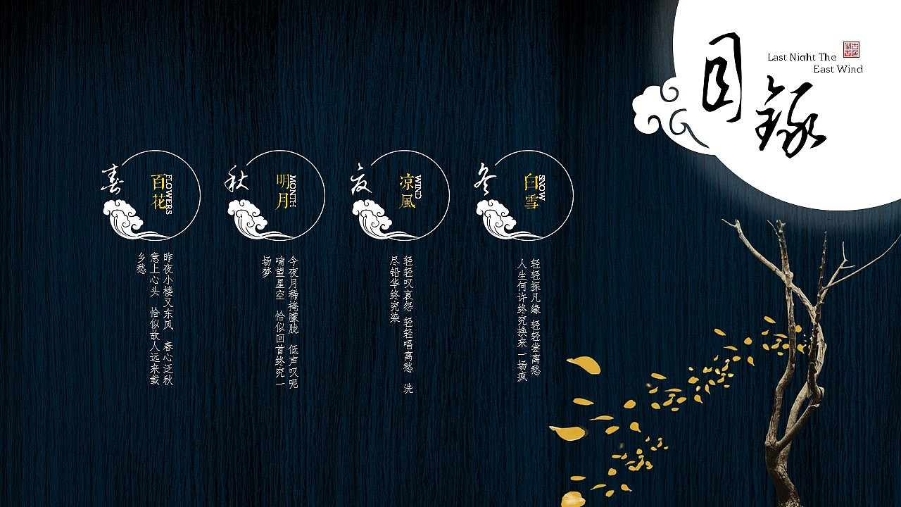 [一茶演示]中秋版 小楼昨夜又东风（图ZNTc1NzAyMjA=） - PPT/Keynote - 站酷设计师ArlenePPT原创素材 - 站酷ZCOOL
