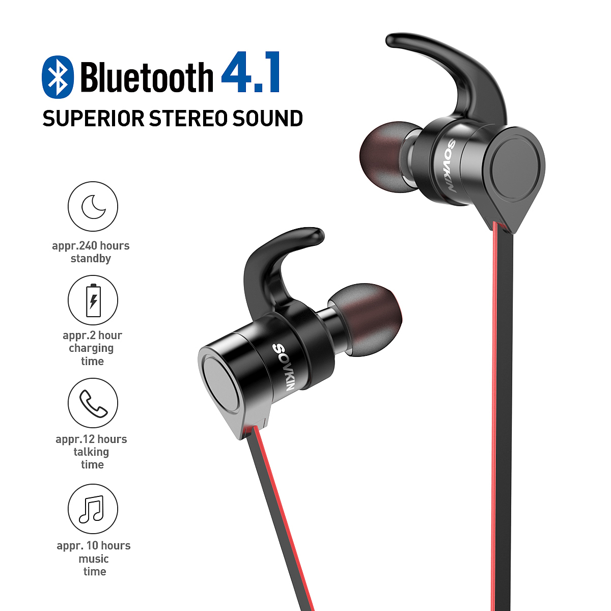 亚马逊入耳式蓝牙运动耳机