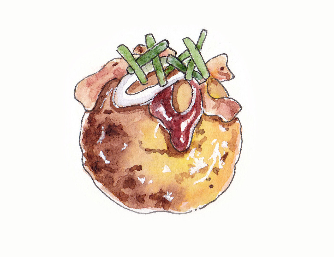 钢笔淡彩小物件