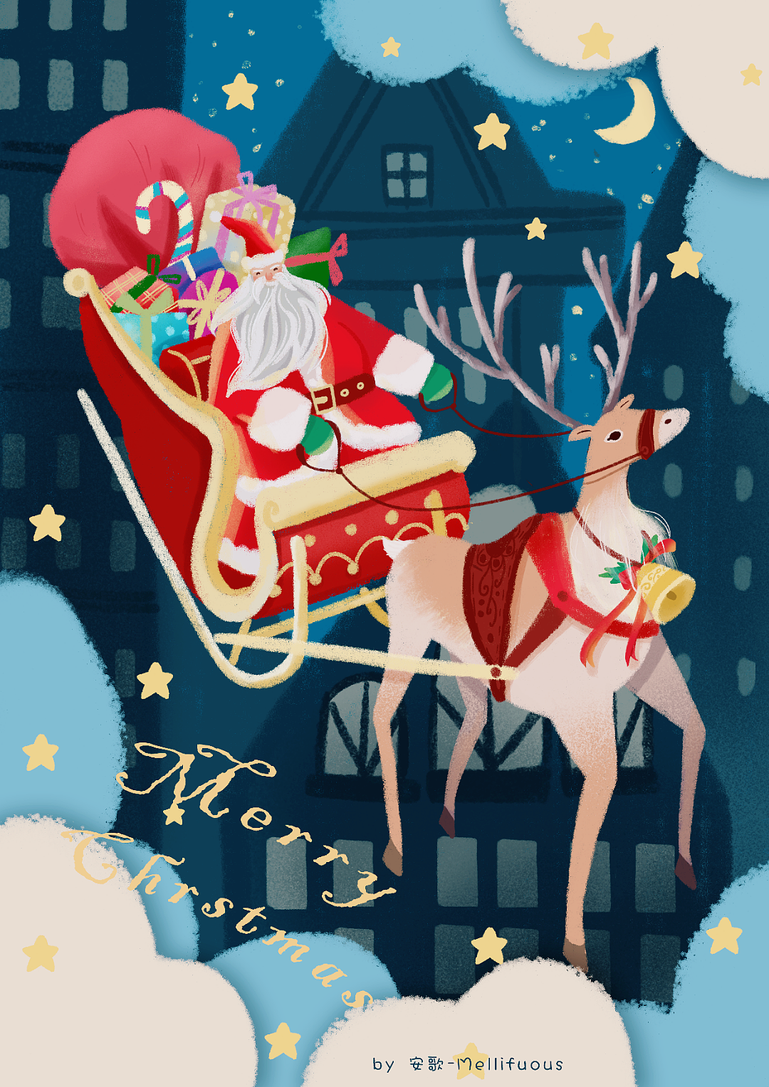【原創(chuàng)插畫】圣誕節(jié)（圖ZMjM3MDg1MTA0） - 商業(yè)插畫 - 站酷設(shè)計師Z54166803原創(chuàng)素材 - 站酷ZCOOL