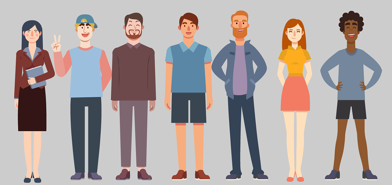 扁平化人物场景设定