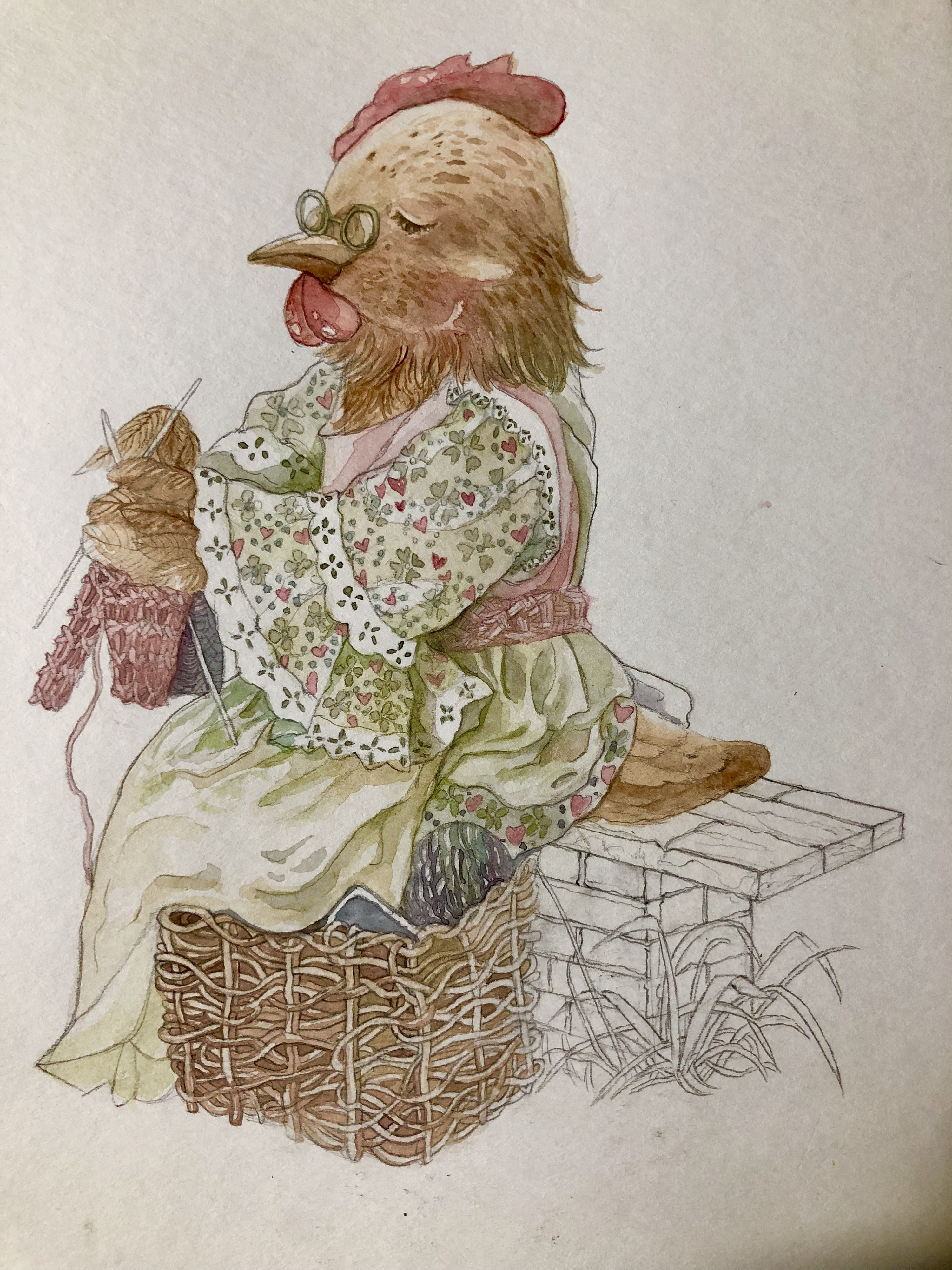 一副水彩动物从线稿到水彩再到电脑合成封面