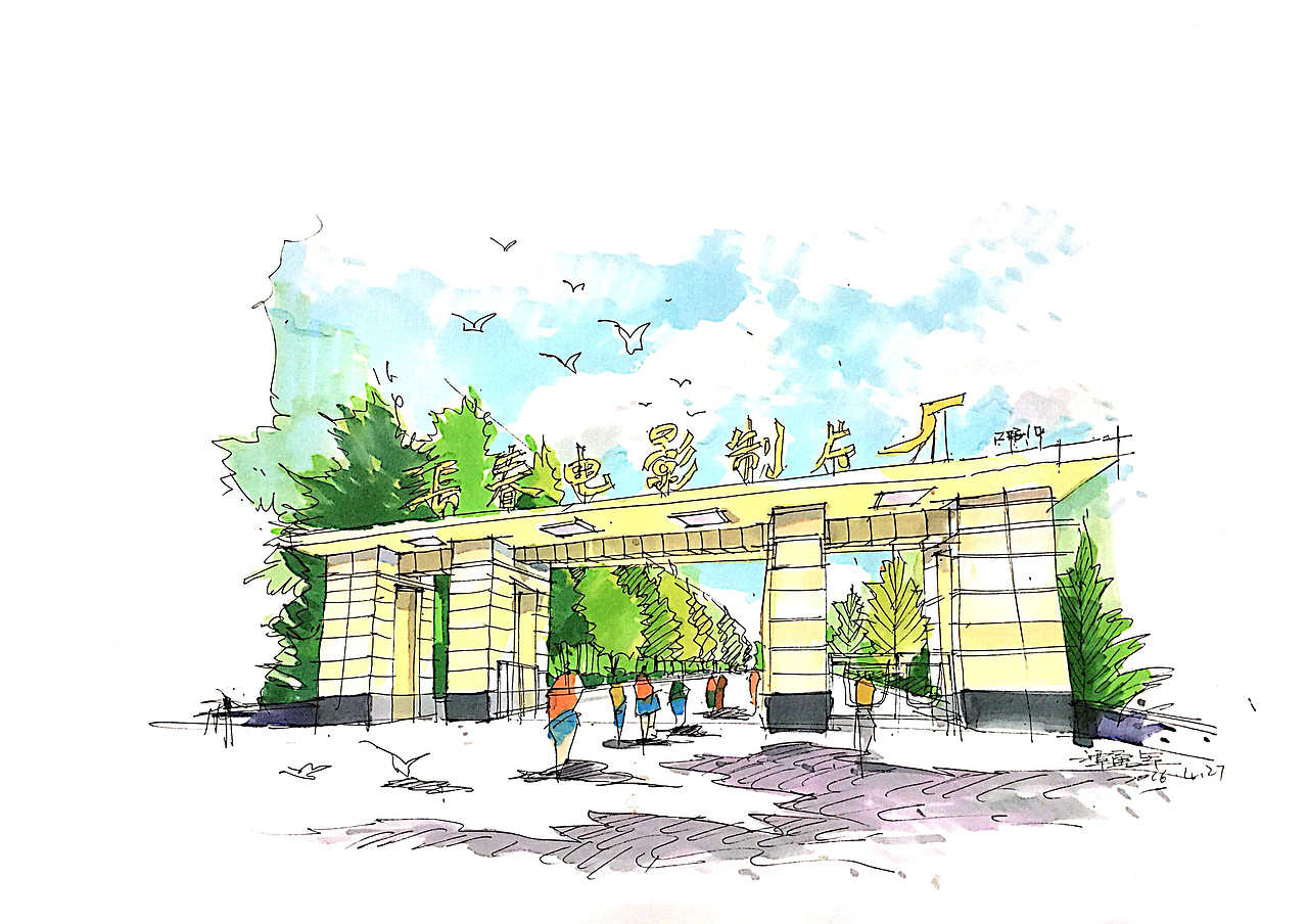 手绘长春——绘世界足不出看世界。（图ZNDgyOTg1NDQ=） - 艺术插画 - 站酷设计师Tyj毕下原创素材 - 站酷ZCOOL