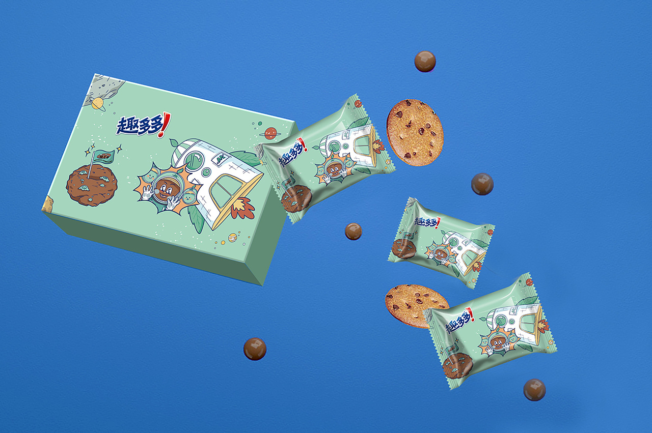 饼干零食-插画包装设计
