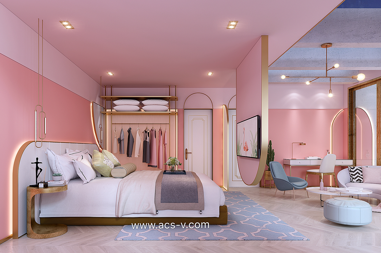 情迷墨西哥PINK-SANDRO网红民宿酒店样板间麦哲伦设计（图ZMTM4MTAyMDI0） - 家装设计 - 站酷设计师麦哲伦空间设计原创素材 - 站酷ZCOOL