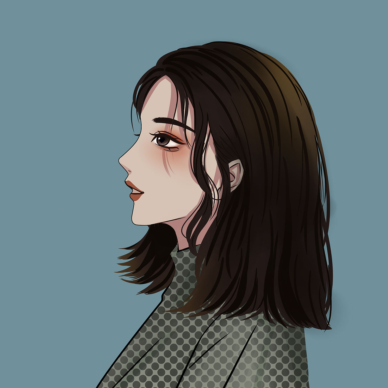 手绘头像插画练习ps板绘练习