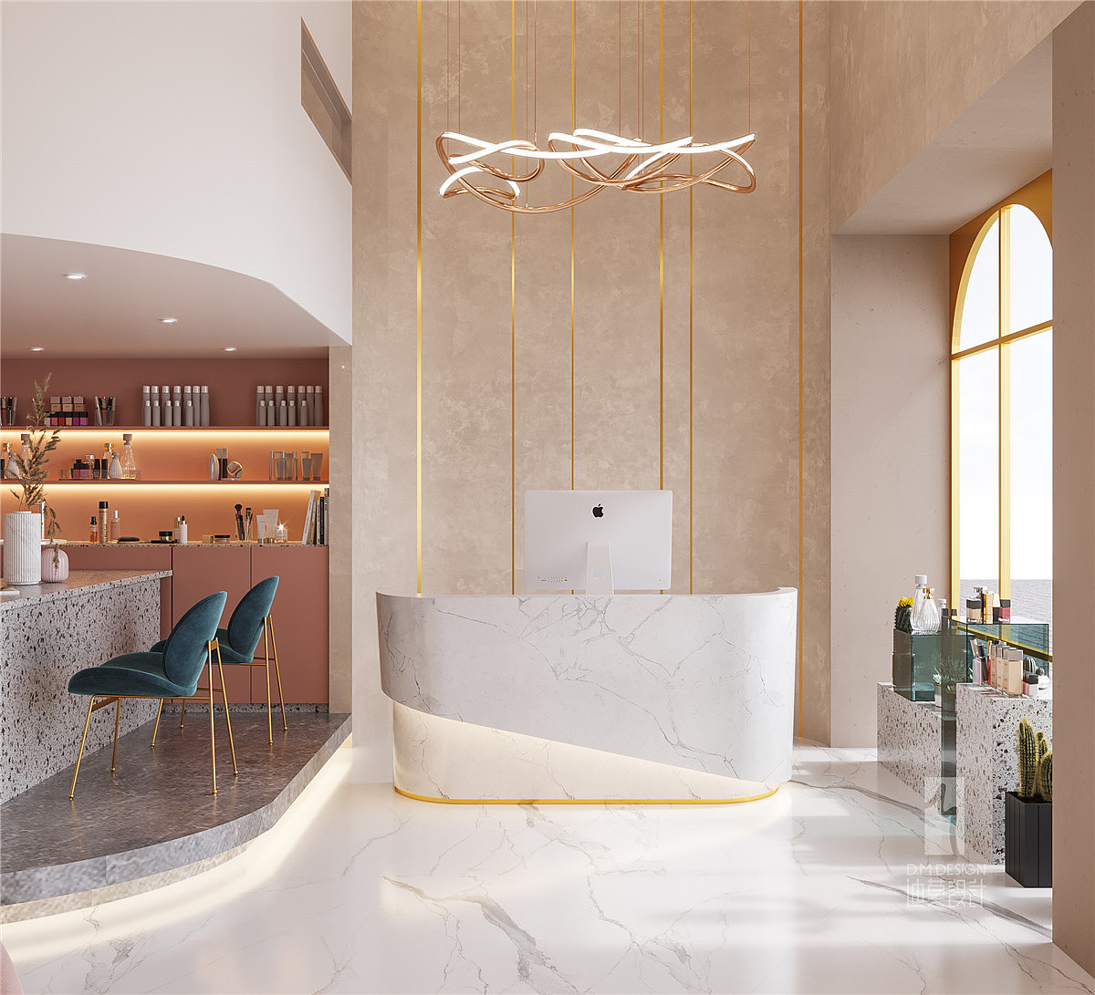 小型美容院装修-清新自然风美容院装修设计效果图