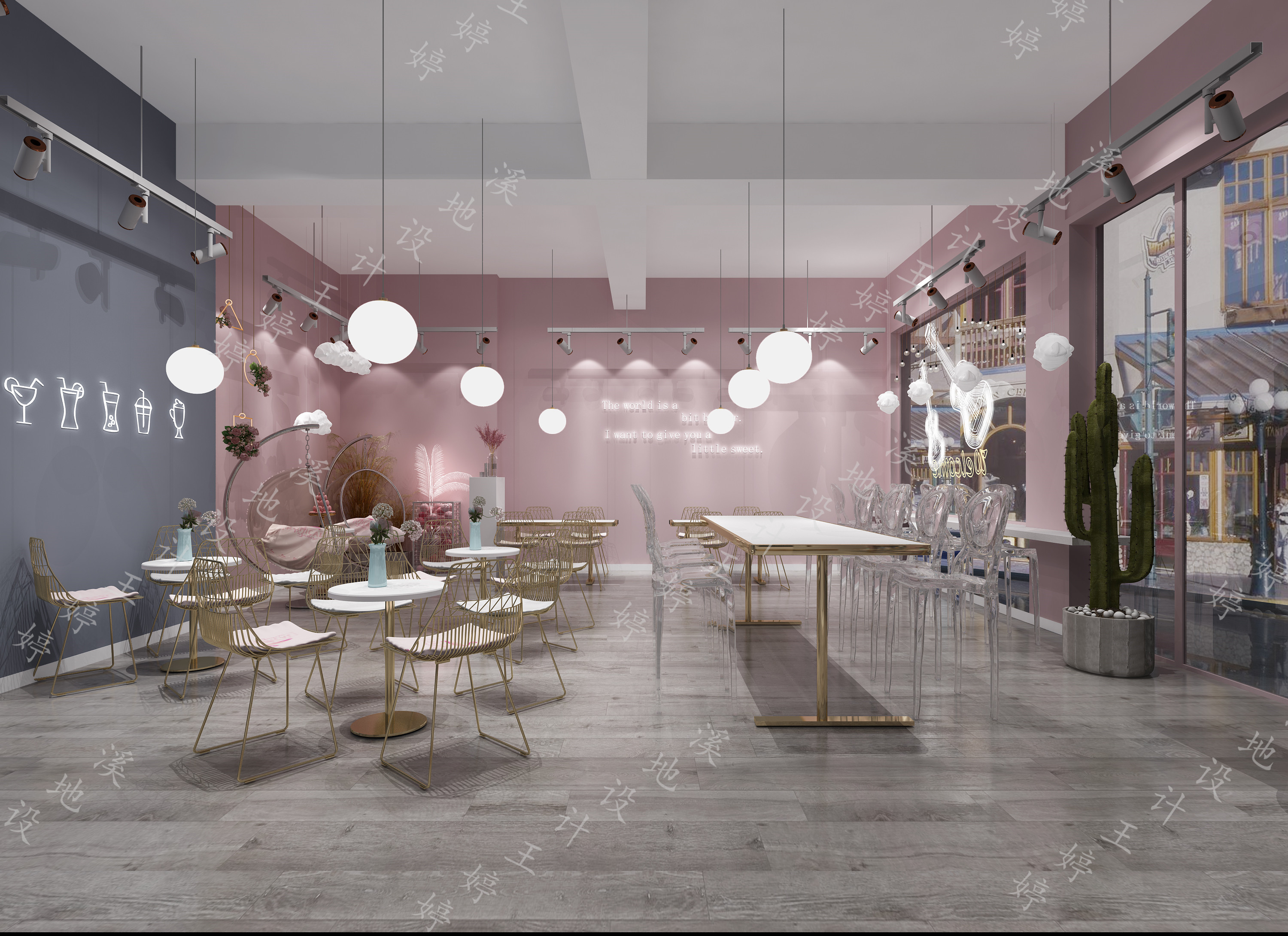 柠檬茶饮网红店|空间|室内设计|HONGMU - 原创作品 - 站酷 (ZCOOL)