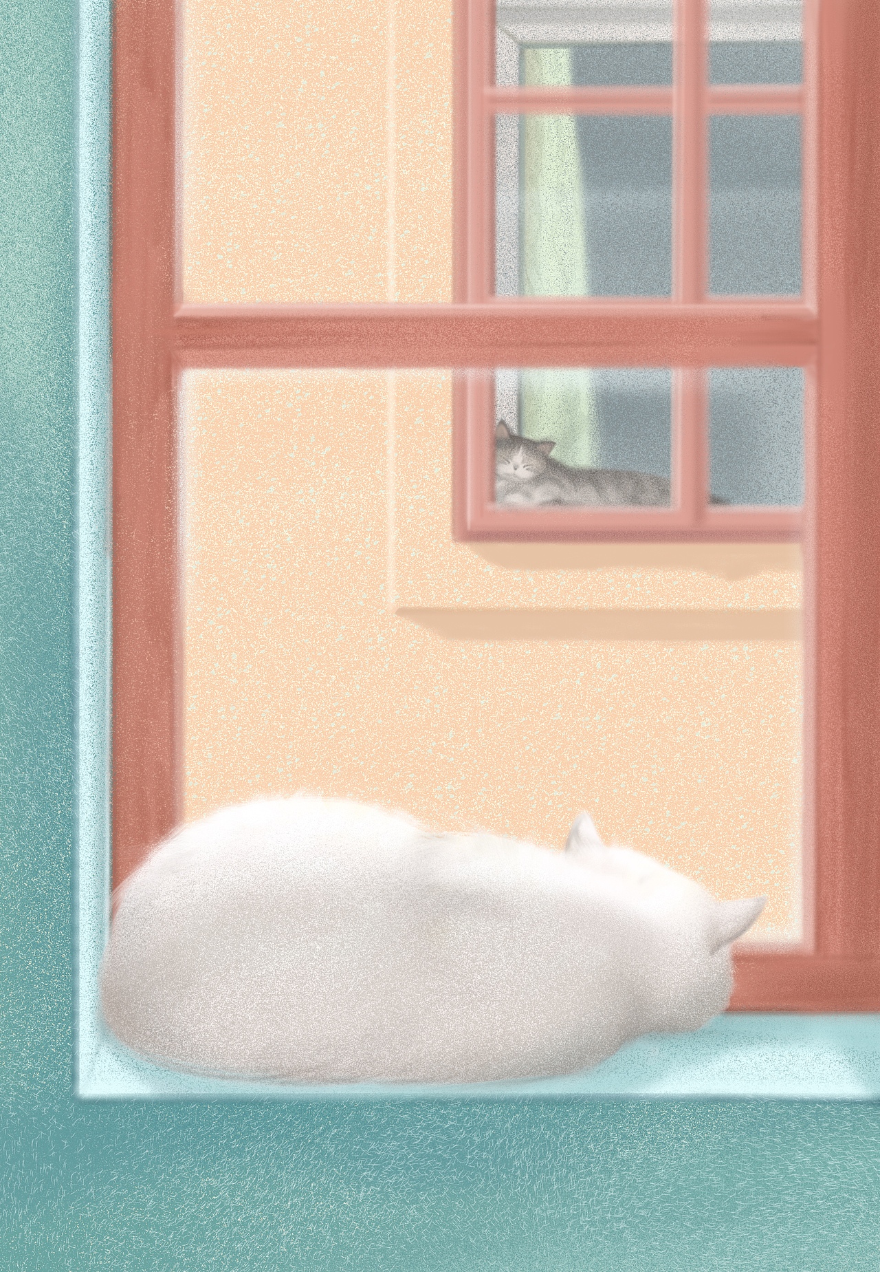 「我在这里」——猫咪系列（图ZMjk5MDQ3MjYw） - 艺术插画 - 站酷设计师Gardenia栀子原创素材 - 站酷ZCOOL