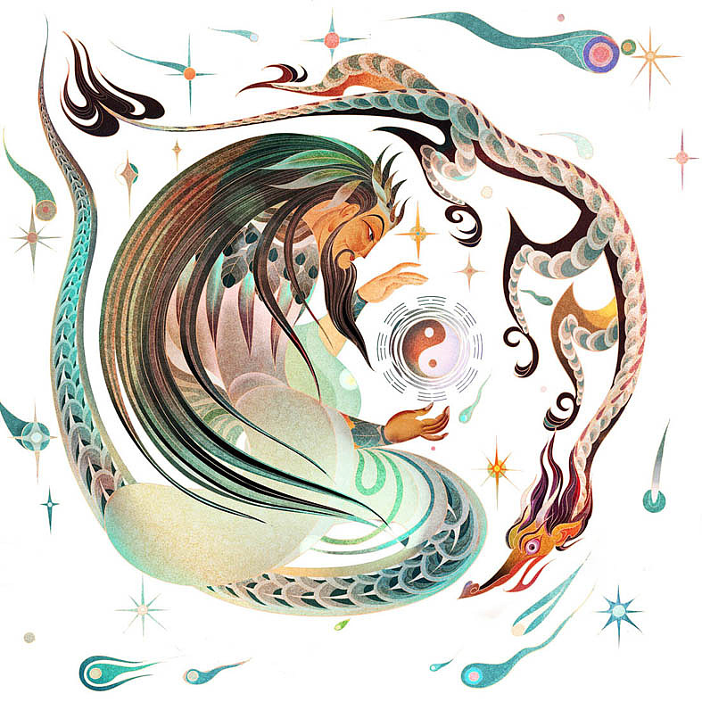 伏羲画卦——《中国古代神话二》特种邮票首日封