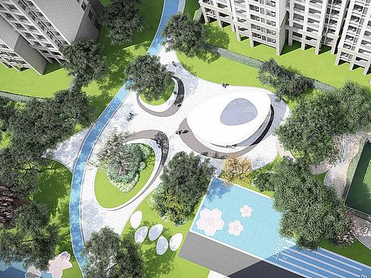 现代风格 流线 大区景观效果