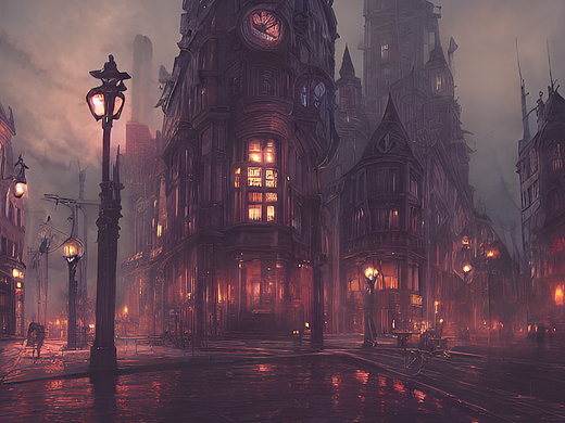 #AI创作实验室#城市，黑夜，哥特（个人主页-ZNjI2NTM2NjQ=） - AI作品 - 站酷设计师胡桃不吃桃原创素材 - 站酷ZCOOL