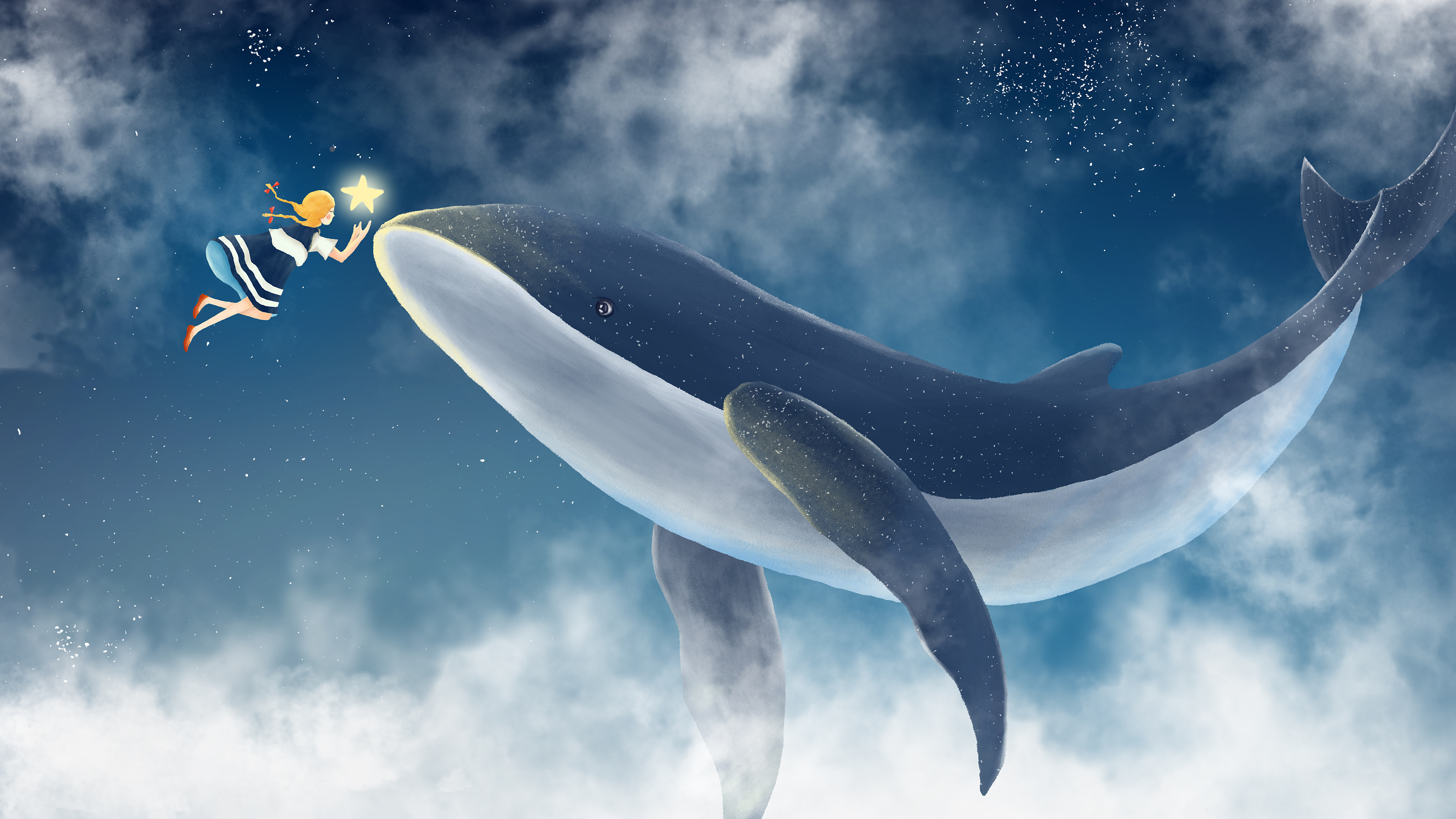 鲸鱼|插画|插画习作|小白酱milkyu - 原创作品 - 站酷 (ZCOOL)