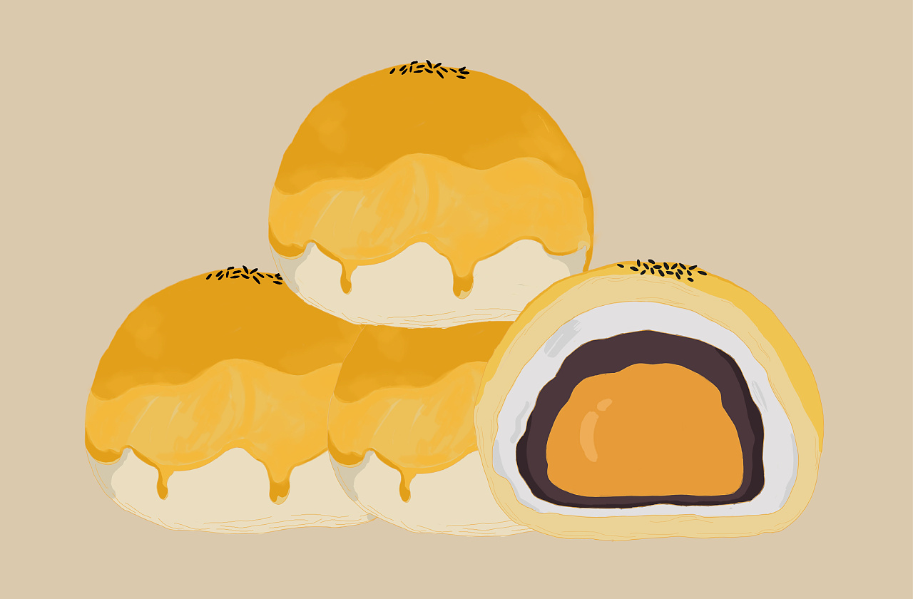 中秋·蛋黄酥 | jackdon|插画|创作习作|杰克东jackdon - 原创作品 - 