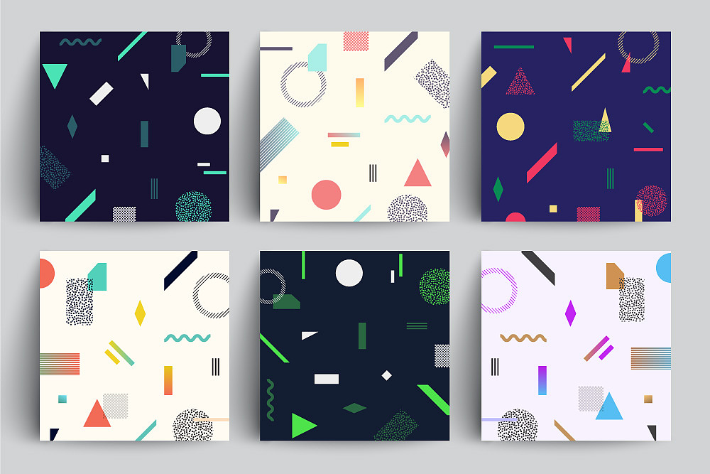 时尚潮流点线面酷炫多彩背景图