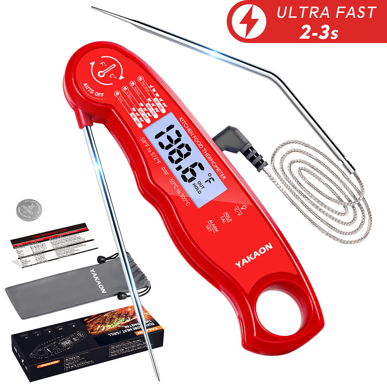 烧烤温度计 双探针