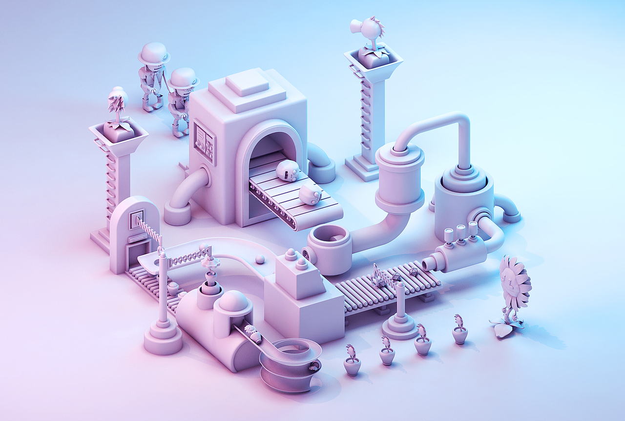 C4D流水线（图ZNzkxODY2MDA=） - 场景 - 站酷设计师摸黑校尉原创素材 - 站酷ZCOOL