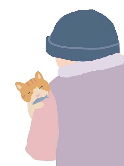 老人与猫🐈👵🏻（图ZMTk5NTU0NzQ0） - 艺术插画 - 站酷设计师ClaireCao原创素材 - 站酷ZCOOL