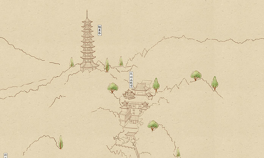 一组古风的手绘地图合集来了