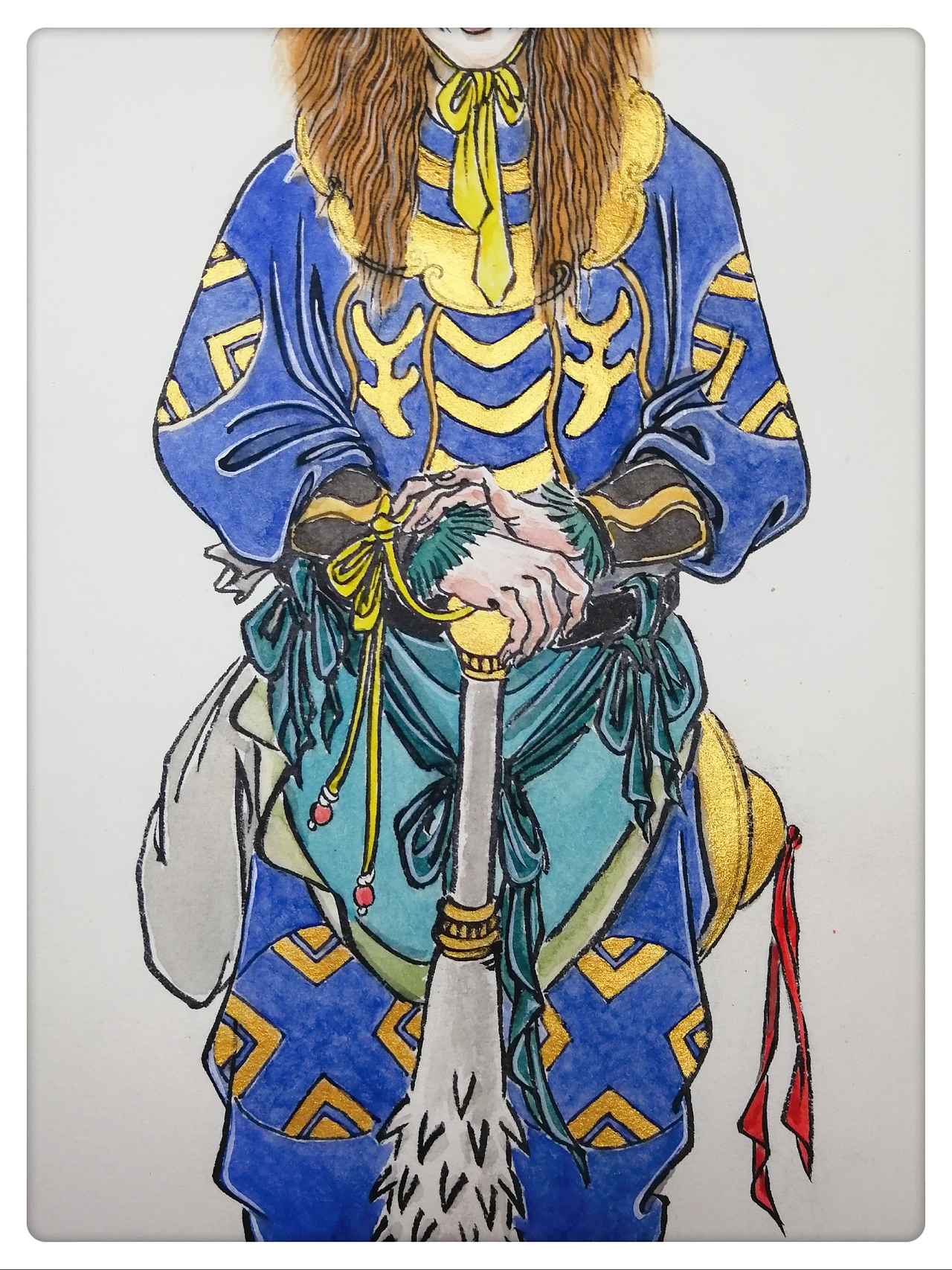 塑新斋潘纪坤手绘古风插画西游记人物造型黄眉大王
