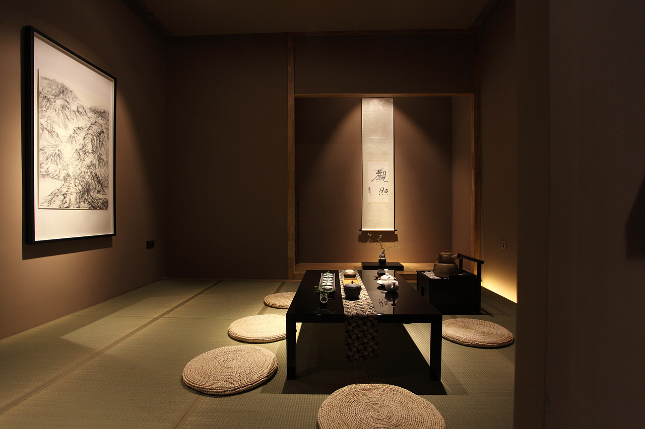 一组日本建筑典型性格的茶室和香道室