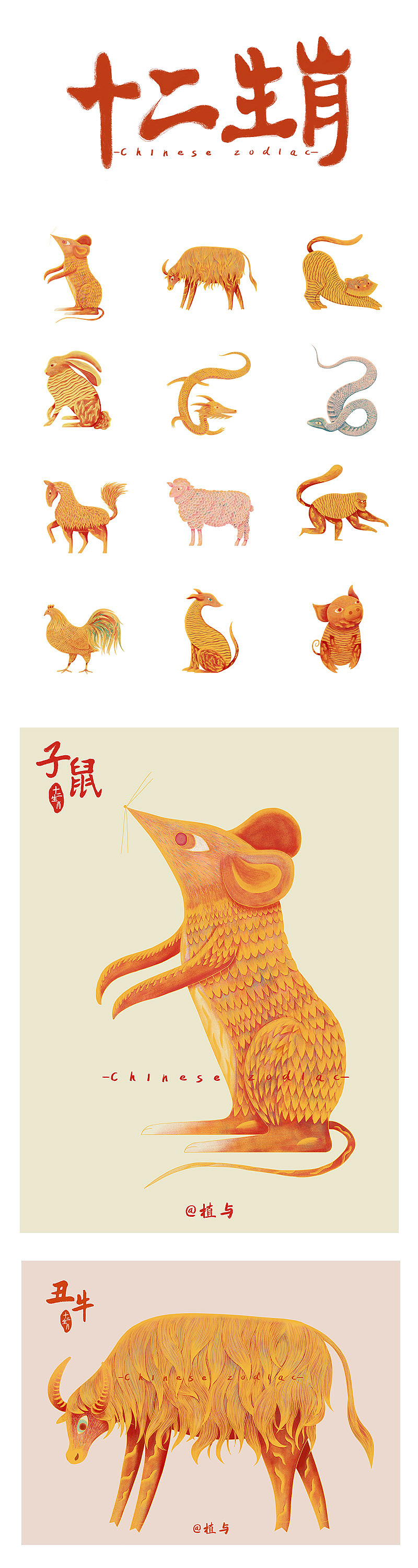十二生肖系列插画（图ZMTk0Nzg0MzQw） - 创作习作 - 站酷设计师植与原创素材 - 站酷ZCOOL