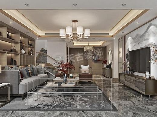 两江曲院风荷别墅设计,重庆合院别墅装修,北碚天古装饰