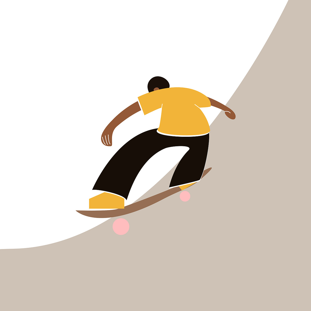 扁平风格插画滑板系列最后一张做了一下动态gif格式