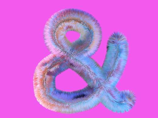 C4D毛发字