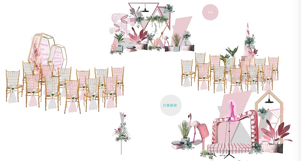 婚礼手绘／婚礼效果图／宴会设计作品11（图ZMTM0NjU4NjQ0） - 舞台美术 - 站酷设计师hello洋仔原创素材 - 站酷ZCOOL