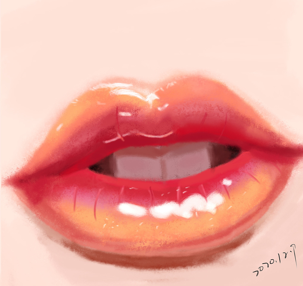 ps手绘板果冻唇