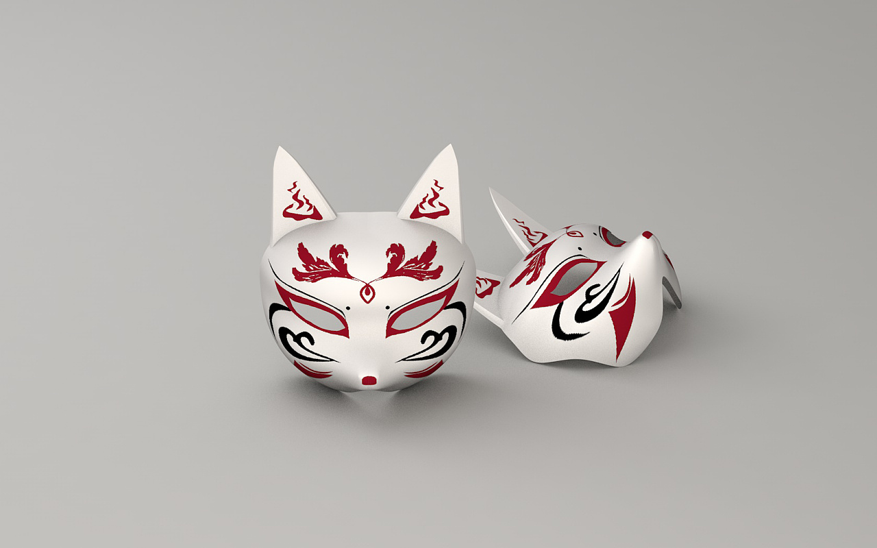 临摹一个小狐狸面具