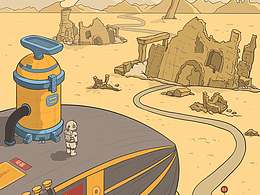 插画练习-《空气净化吸尘器》