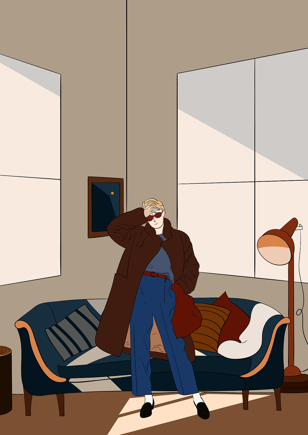 vintage girl 复古女孩插画