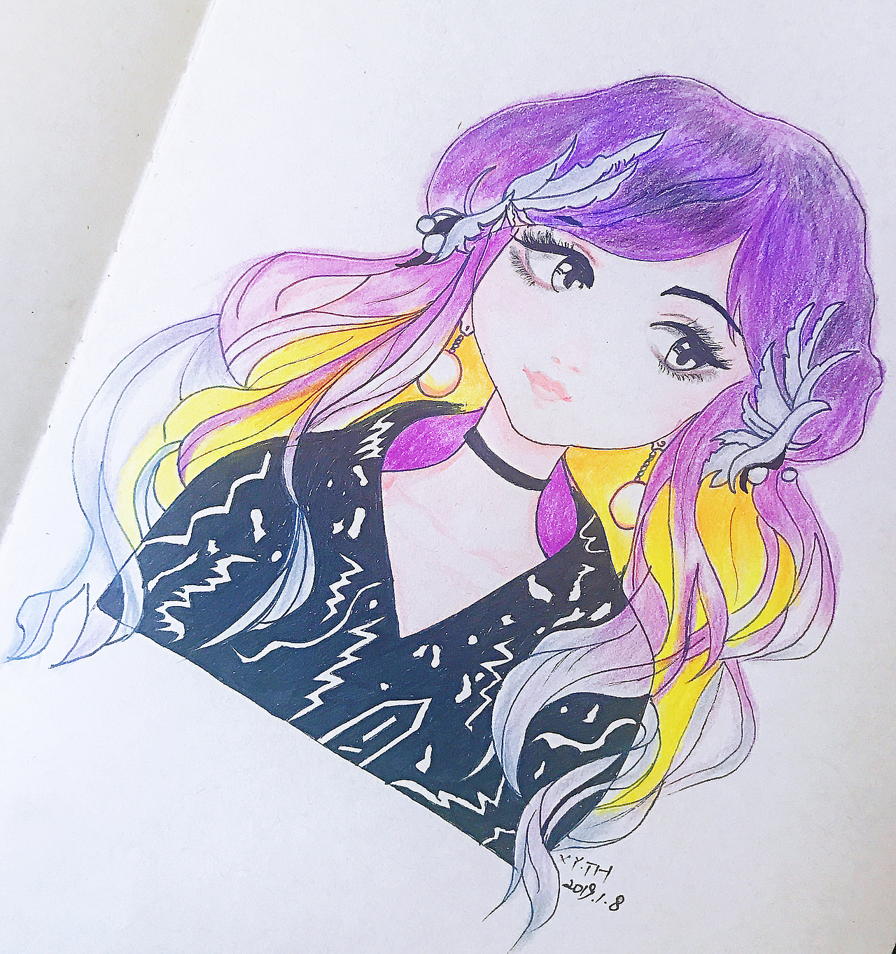 彩铅，针管笔作品【三】（图ZMTY0MDUwMjg4） - 创作习作 - 站酷设计师英子手绘插画控原创素材 - 站酷ZCOOL