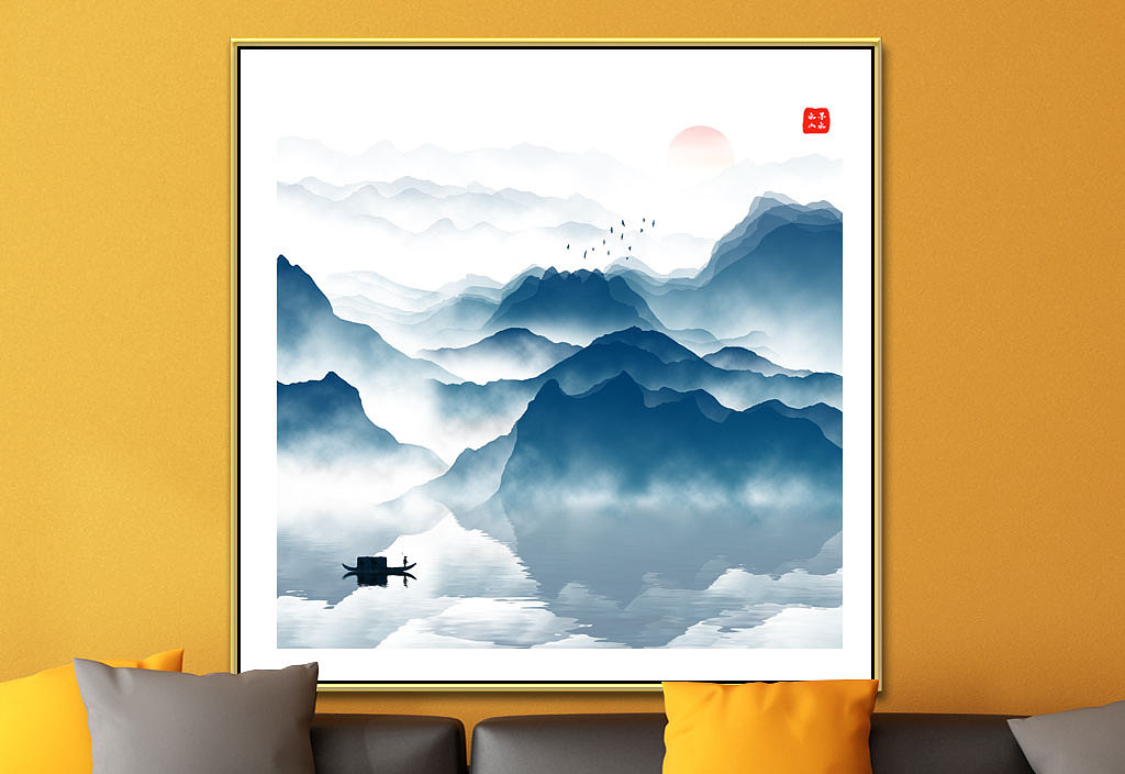 新中式意境山水画禅意水墨山水中国风画芯（图ZMTgyMjA3MjUy） - 实验艺术 - 站酷设计师勤汇原创素材 - 站酷ZCOOL