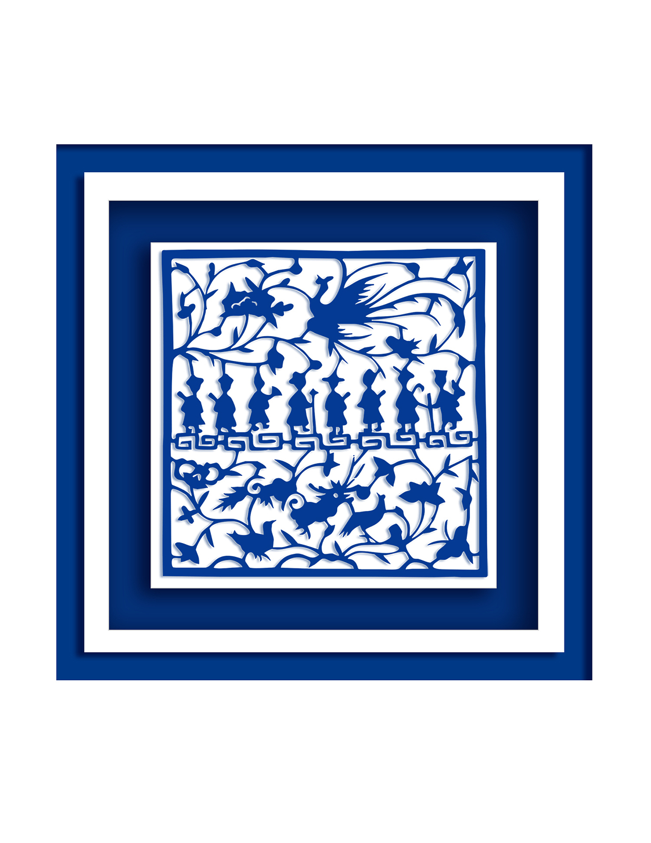 蓝色染织—民族风传统纹样装饰图案（图ZMjkzMjM0NTIw） - 艺术插画 - 站酷设计师油奈夹子原创素材 - 站酷ZCOOL