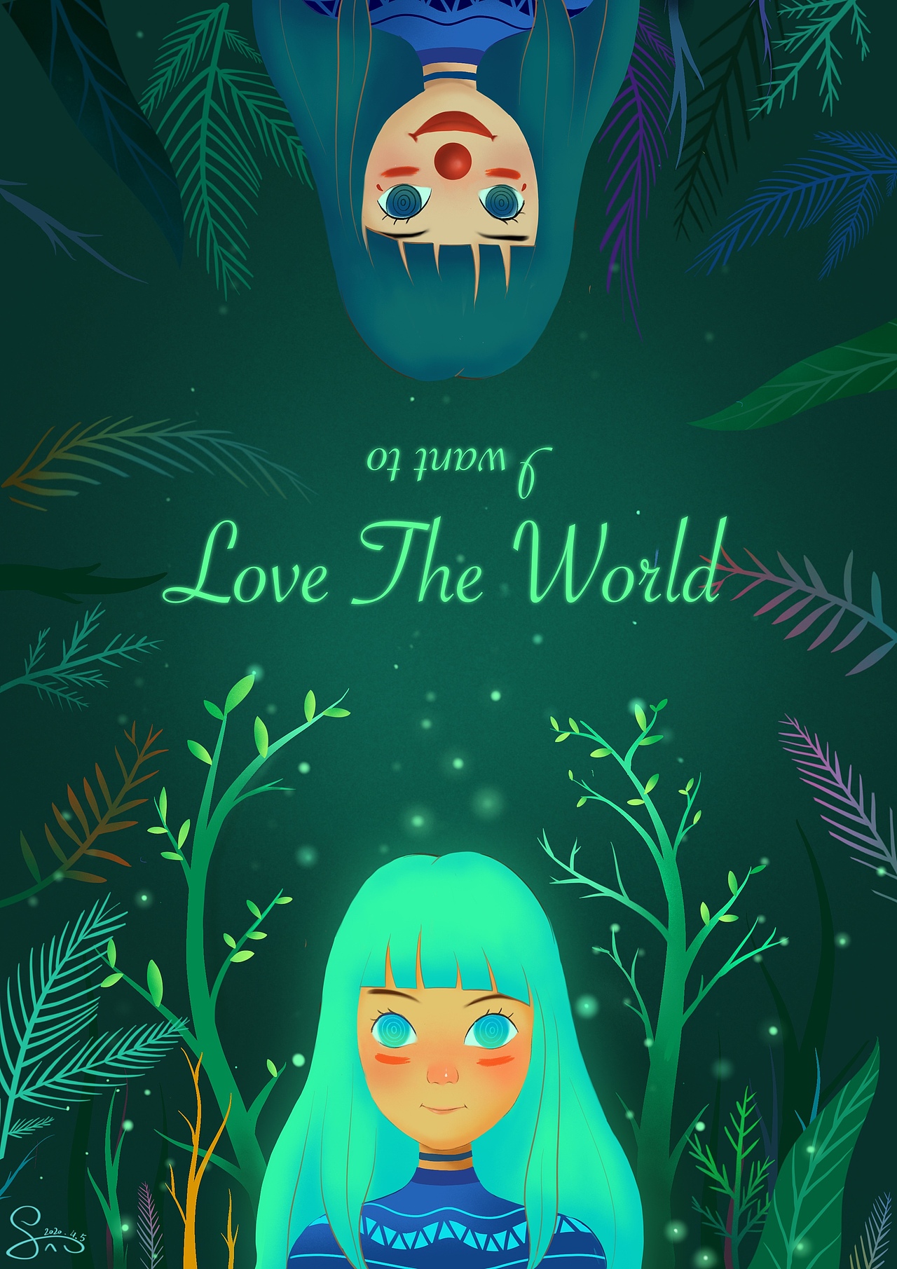 procreate创作-《好像爱这个世界啊》