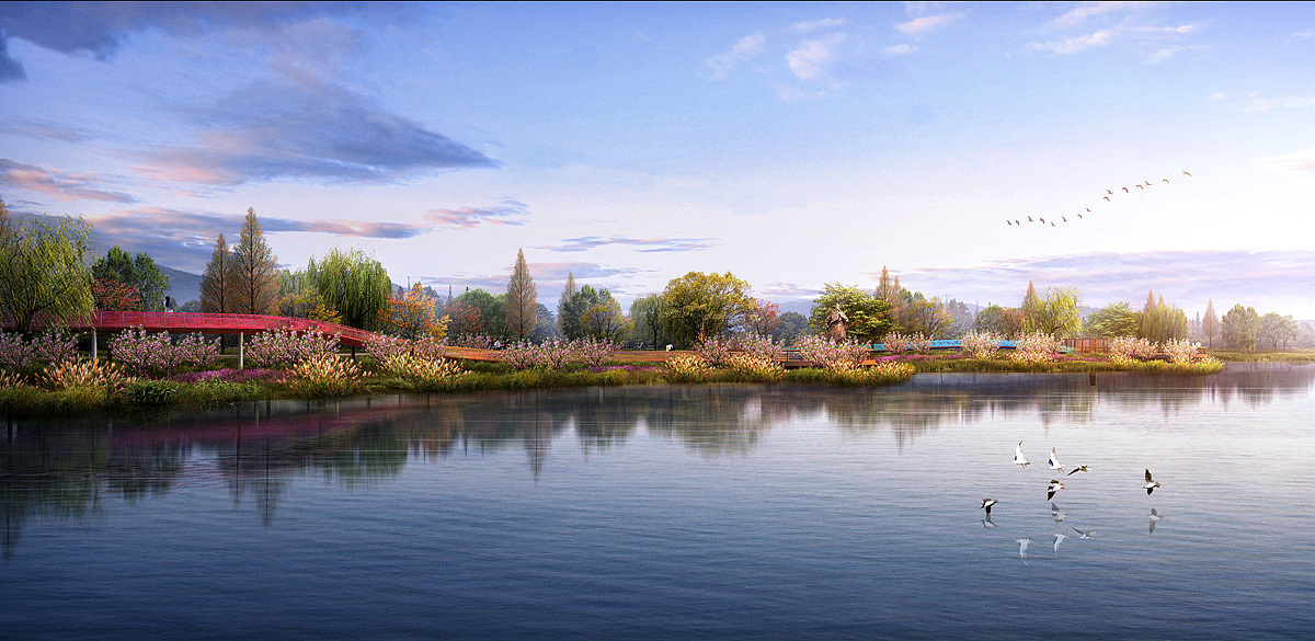 滨水沿河景观|三维|建筑/空间|宏成设计 - 原创作品 - 站酷 (zcool)