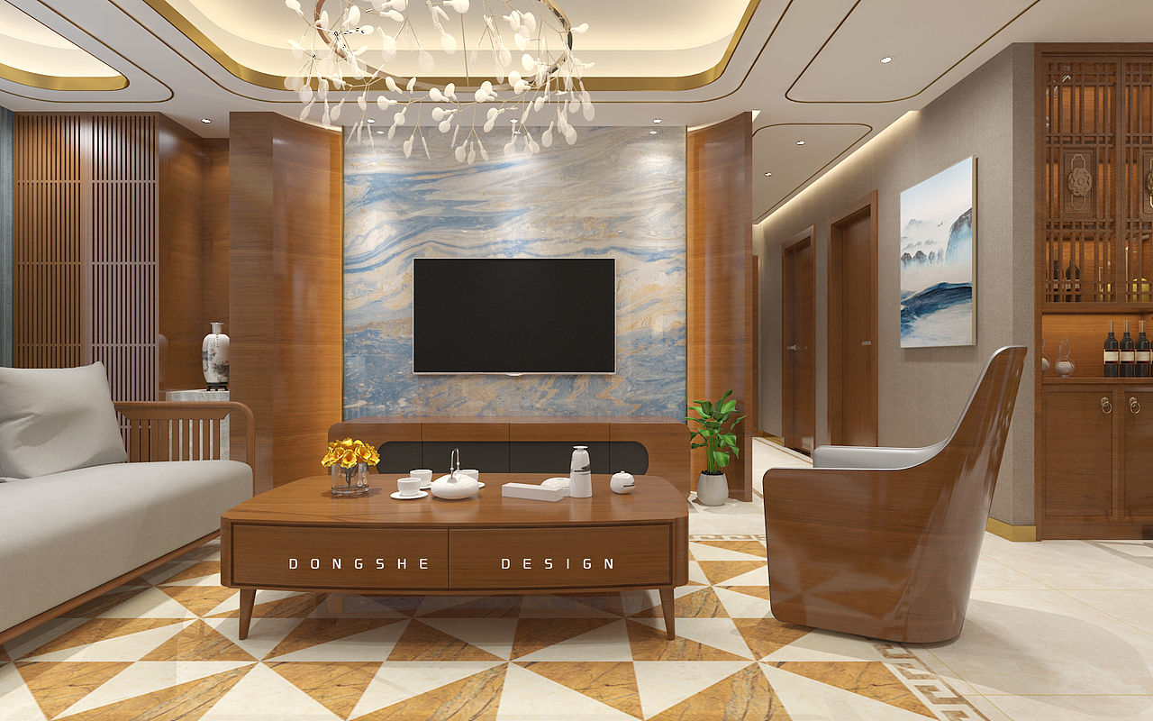 新中式家装（图ZMTU3Nzk4NzM2） - 家装设计 - 站酷设计师东舍老许原创素材 - 站酷ZCOOL