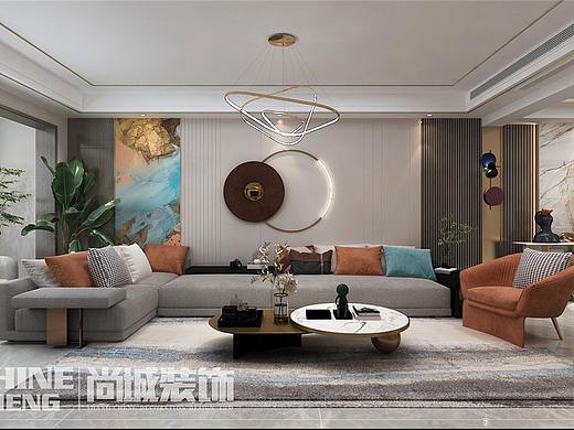 泰安国悦府240平现代风格装饰设计效果图案例