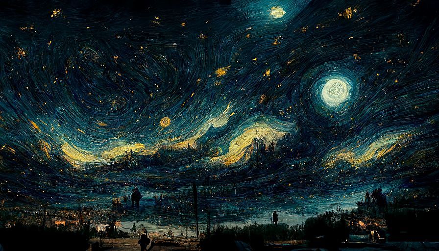 《再现梵高》插画（图ZMzIzNzY5ODI0） - AI作品 - 站酷设计师YIKOi原创素材 - 站酷ZCOOL