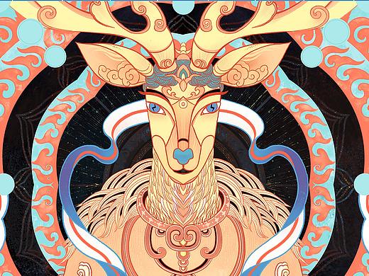 鹿王文创插画