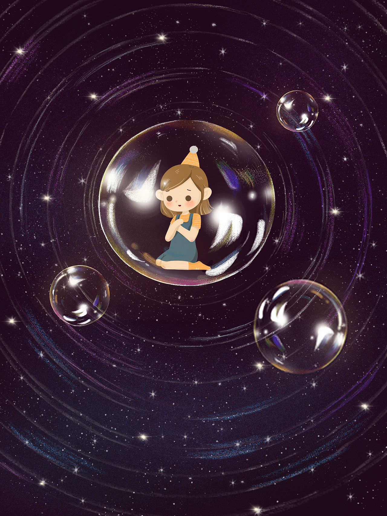 泡泡女孩（图ZMTEyOTMyNTMy） - 商业插画 - 站酷设计师米小麦吖原创素材 - 站酷ZCOOL