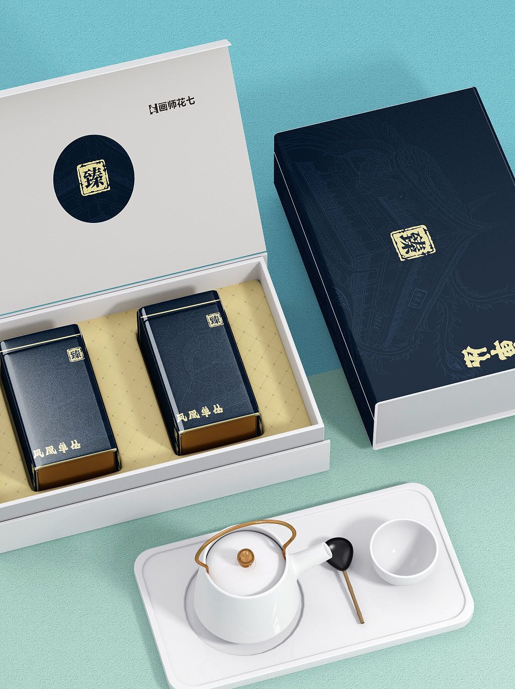 【插畫(huà)】廣濟(jì)樓+鳳凰=鳳凰單叢（圖ZMzQzMzkzNTE2） - 包裝 - 站酷設(shè)計(jì)師畫(huà)師花七原創(chuàng)素材 - 站酷ZCOOL