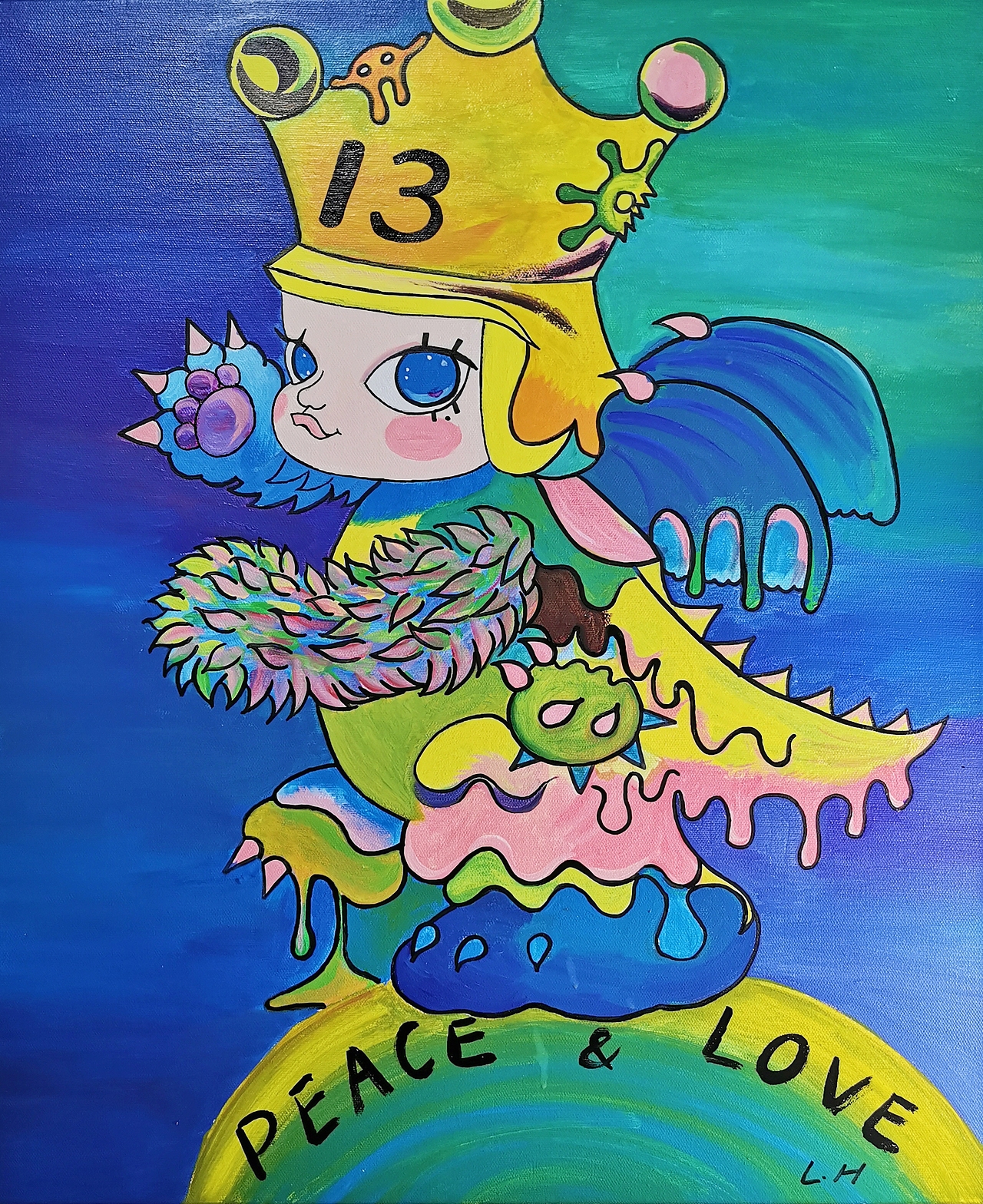 丙烯装饰画 Molly（图ZMjc5MjIzNzY0） - 新锐潮流插画 - 站酷设计师Aprilsky000原创素材 - 站酷ZCOOL