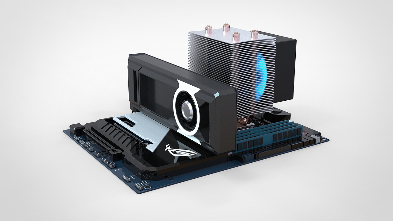 电脑主机建模渲染练习