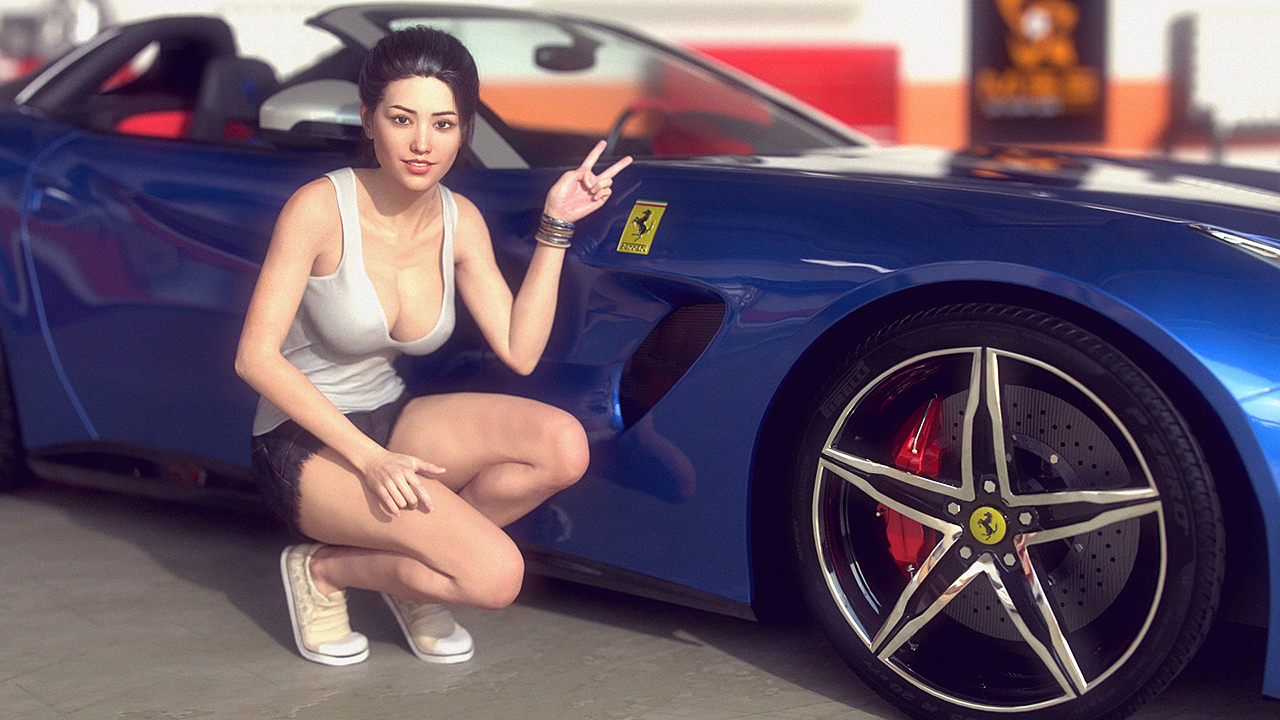 韩梅梅 & 私家车库--李法拉F60（图ZMTAyMjkwODI4） - 场景 - 站酷设计师阿拉玛斯原创素材 - 站酷ZCOOL